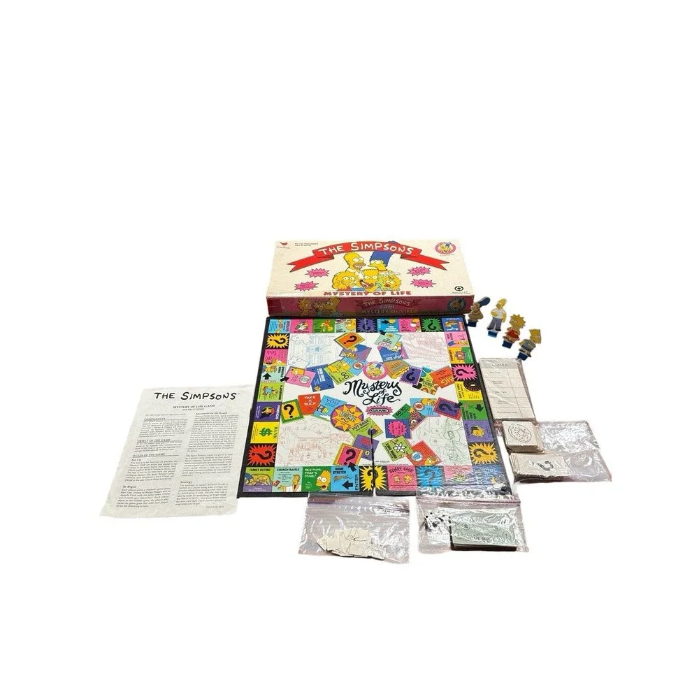 Vintage 1990 The Simpsons Mystery Of Life Board Game by Cardinal